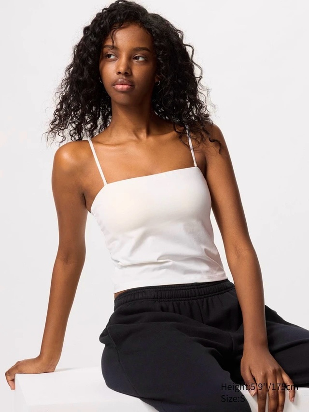 Uniqlo AIRISM Cropped Light Pink Spaghetti Strap Tube Top